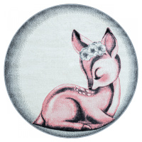 Dětský kusový koberec Bambi 850 pink kruh - 160x160 (průměr) kruh cm Ayyildiz koberce