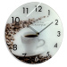 Nástenné sklenené hodiny Káva z63a s-1-x, 30 cm
