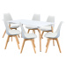 Jedálenský stôl 160x90 UNO biely + 6 stoličiek QUATRO biele