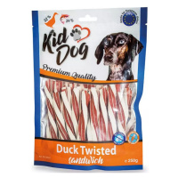 Maškrta pre psy KID DOG Kačací točený sendvič s treskou 250g