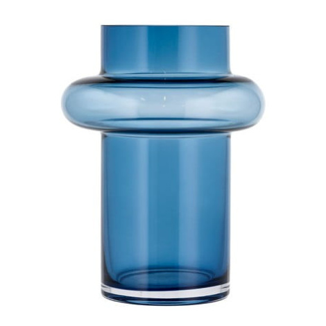 Tmavomodrá sklenená váza Lyngby Glas Tube, výška 20 cm
