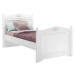 Rustikálna biela posteľ 100x200cm ballerina - biela