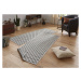 Kusový koberec Twin-Wendeteppiche 103126 grau creme – na ven i na doma - 80x350 cm NORTHRUGS - H