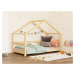 Benlemi Detská posteľ domček LUCKY so zábranou Zvoľte farbu: Tmavo sivá, Zvoľte rozmer: 80x160 c