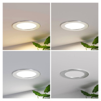 Prios LED vstavané svietidlo Cadance, strieborné, 17 cm, stmievateľné