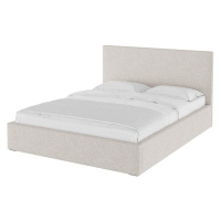 Béžová čalúnená dvojlôžková posteľ s úložným priestorom s roštom 140x200 cm Bufo Bed – MESONICA