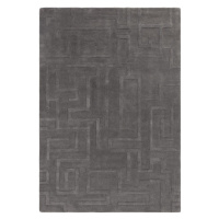 Antracitovosivý vlnený koberec 160x230 cm Maze – Asiatic Carpets