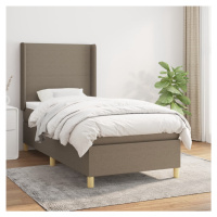 vidaXL Posteľný rám boxspring s matracom sivohnedý 90x190 cm látka