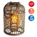 Solárna LED lucerna Kôš, bambus, výška 38 cm hnedá