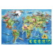 Puzzle mapa sveta Dinosaurs World Map Educa 150 dielov od 7 rokov