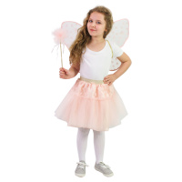 Detský kostým tutu sukne ružová kvetinová víla s paličkou a krídlami e-obal