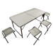 Kempingový set, stôl a 4 stoličky, 120 x 60 cm