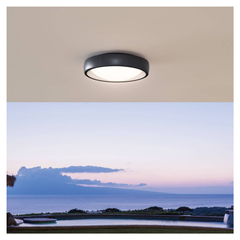 Lindby LED vonkajšie stropné svietidlo Niniel, čierna/biela, plast
