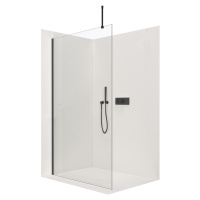 CERANO Cerano, Sprchová zástena Walk-in Onyx Top L/P - čierna matná, transparentné sklo - 50x200