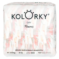 KOLORKY DAY - kvety - M (5-8 kg) jednorazové eko plienky 21 ks