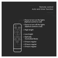 Reflektor LED solárny 12W, 4000K, 1200lm, komplet sada s panelom, čierny VT-55100 (V-TAC)