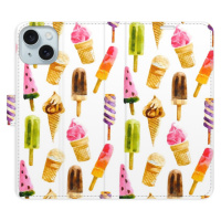 Flipové puzdro iSaprio - Ice Cream Pattern - iPhone 15 Plus