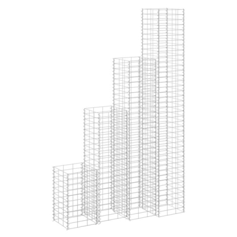 vidaXL Gabiónové vyvýšené záhony 4 ks 30x30x50/100/150/200 cm, železo