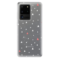 Odolné silikónové puzdro iSaprio - Abstract Triangles 02 - white - Samsung Galaxy S20 Ultra