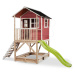 Domček cédrový na pilieroch Loft 500 Red Exit Toys s vodeodolnou strechou pieskoviskom a 1,75 m 