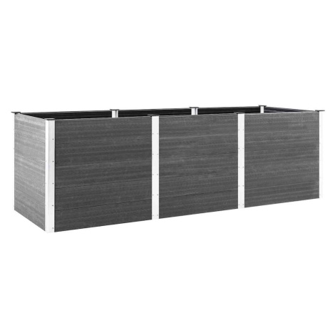 vidaXL Vyvýšený záhradný záhon 300x100x91 cm WPC sivý