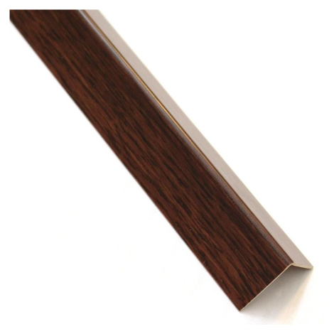 Profil uholníkový samolepící PVC drevo tmavé 19.5x19.5x1000 MERKURY MARKET