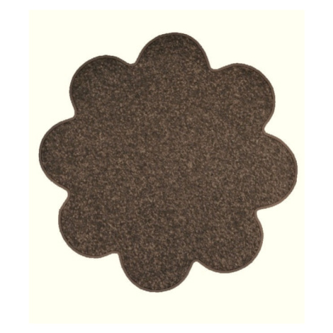 Kusový koberec Eton hnědý květina - 120x120 kytka cm Vopi koberce