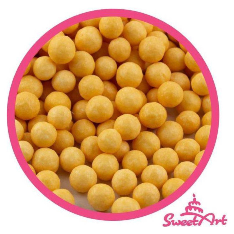 SweetArt cukrové perly zlatožlté matné 5 mm (80 g) - dortis - dortis