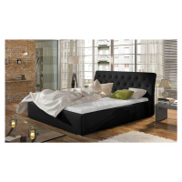 NABBI Monzo UP 160 čalúnená manželská posteľ s roštom čierna