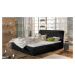 NABBI Monzo UP 160 čalúnená manželská posteľ s roštom čierna