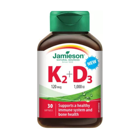 JAMIESON Vitamín K2+D3 120 mcg+1000 IU 30 kapsúl