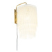 Orientálna nástenná lampa zlaté krémové tienidlo s strapcami - Franxa