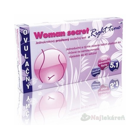 Woman secret RIGHT TIME ovulačný test prúžkový 5v1, 5 ks