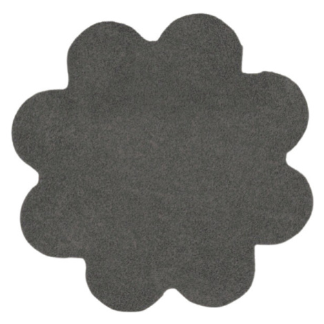 Kusový koberec Color Shaggy šedý kytka - 120x120 kytka cm Vopi koberce