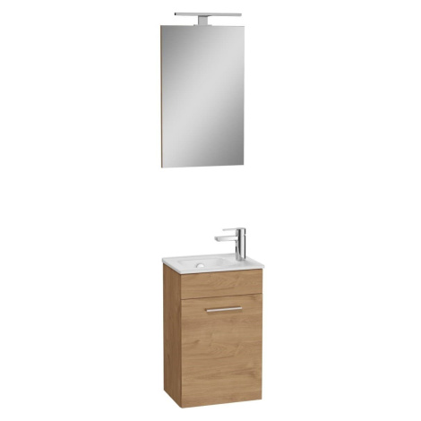 Kúpeľňová zostava s umývadlom, zrkadlom a osvetlením VitrA Mia 39x61x28 cm dub MIASET40D