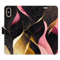 Flipové puzdro iSaprio - Gold Pink Marble 02 - iPhone X/XS