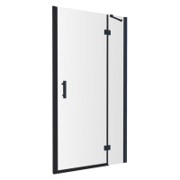 OMNIRES - MANHATTAN sprchové dvere pre bočnú stenu, 90 cm čierna mat / transparent /BLMTR/ ADC90