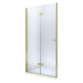 MEXEN - Lima skladacie sprchové dvere 80, číre sklo, zlatý sa stenovým profilom 856-080-000-50-0