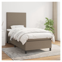 vidaXL Posteľný rám boxspring s matracom sivohnedý 90x190 cm látka