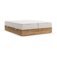 Boxspring posteľ s úložným priestorom v béžovo-prírodnej farbe 160x200 cm Faro – Maison de Rêve