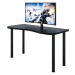 Expedo Počítačový herný stôl CODE Y2 s LED, 135x73-76x65, čierna/čierne nohy