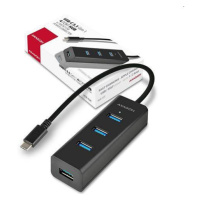 AXAGON HUE-S2C 4x USB3.0 Charging Hub, MicroUSB Charging Connector, Type-C