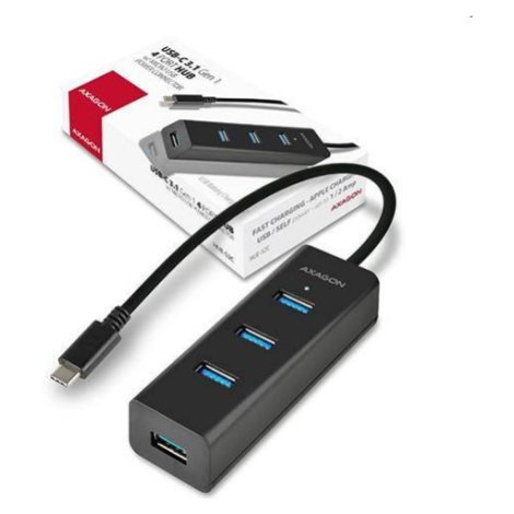 AXAGON HUE-S2C 4x USB3.0 Charging Hub, MicroUSB Charging Connector, Type-C