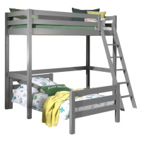 Sivá poschodová detská posteľ z borovicového dreva PINO – Vipack