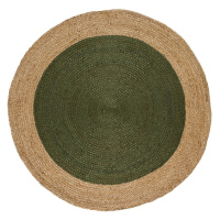 Zeleno-prírodnej farbe okrúhly koberec ø 120 cm Mahon – Universal