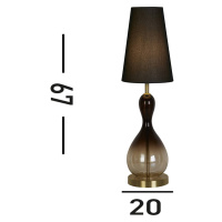 Stolová lampa Marakesh čierna/dymovo sivá výška 67 cm textil/sklo