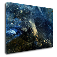 Impresi Obraz Abstrakt modrý so zlatým detailom - 70 x 50 cm