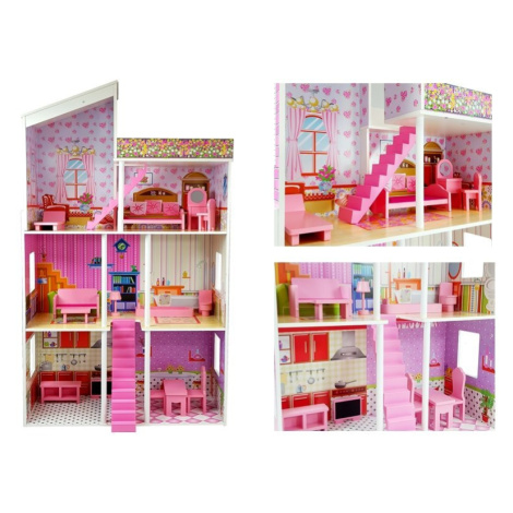mamido  Dvojposchodový drevený domček pre bábiky