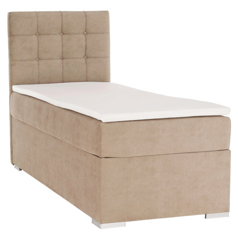 Boxspringová posteľ, jednolôžko, svetlohnedá, 80x200, ľavá, DANY Tempo Kondela