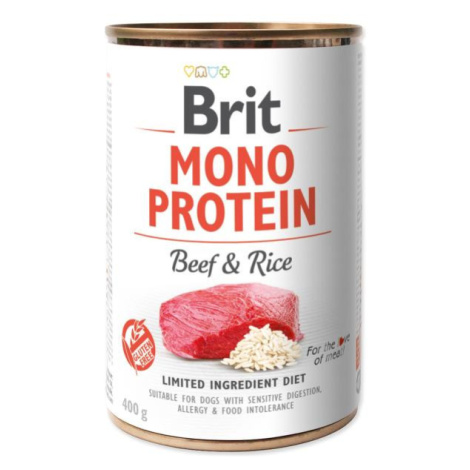 Konzerva Brit Mono protein hovädzie s ryžou 400g